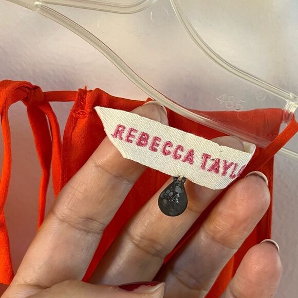 Rebecca Taylor Silk Keyhole Cami Dress in Orange 4 - Picture 5 of 13